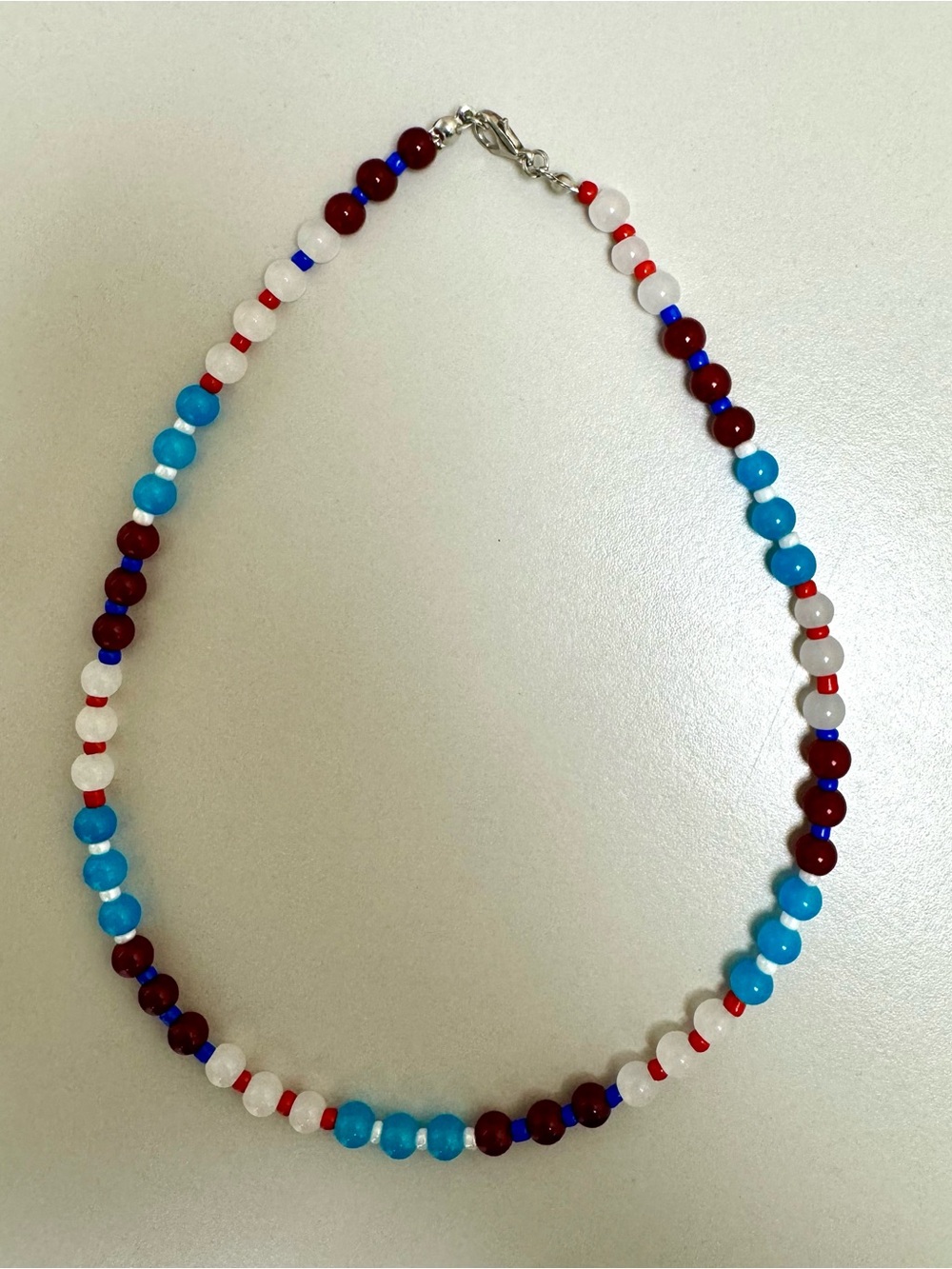 4th of July beaded necklace
